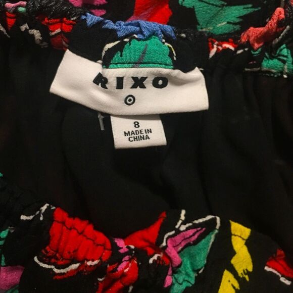 NWT RIXO Polka Dot Floral Off Shoulder Puff Sleeve Maxi Dress - Picture 3 of 5